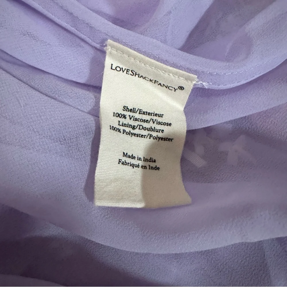 LoveShackFancy x Free People Bridgely Mini Dress Purple Floral - Picture 5 of 5